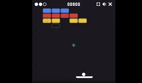 A power-up dropping from a broken block in Google Block Breaker
